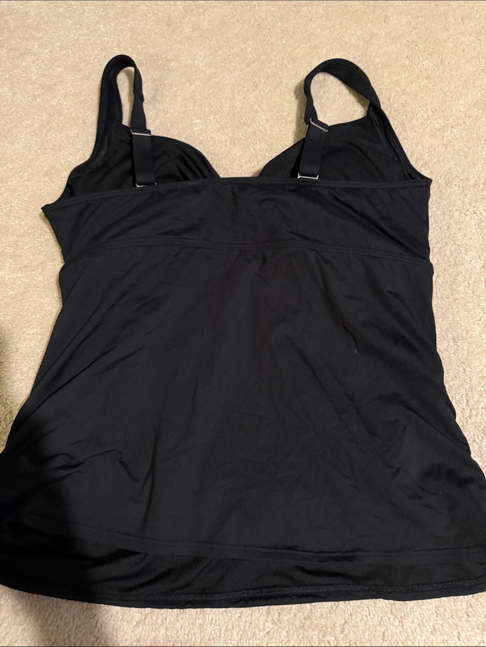 Lands' End Black Swim Top with Subtle Gather - Picture 4 of 5